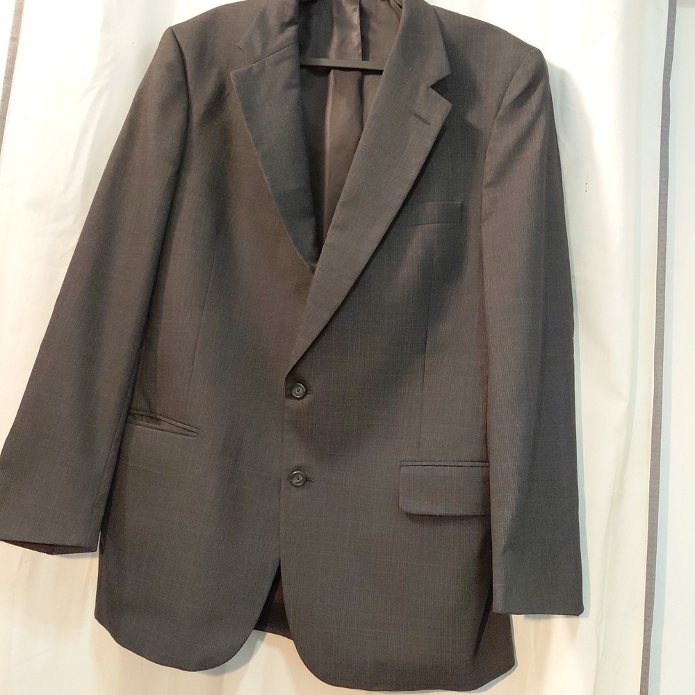 Burberry Mens Blazer  Wool Window Pane Sports Coat‎ Classy Career Old Money Blue